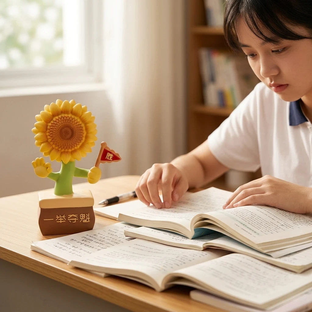 1 Piece Sunflower Figurine Realistic Resin Desktop Ornament for Graduation Students Exam Encouragement Office Desk Gift