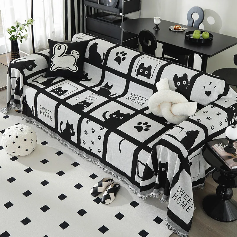 

Sofa Cover Universal Couch Towel Dust Proof Cover Anti-cat Scratch Protection Cover Sofa Blanket Carpet Elastic Jacquard