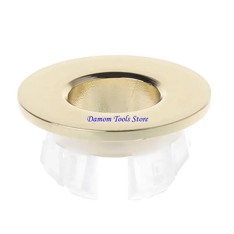 57BE Basin Sink Copper Round Hole Trim Overflow Cover Hole Insert in Cap Hollow Six-foot Ring for Home Sink Bathroom Kitchen