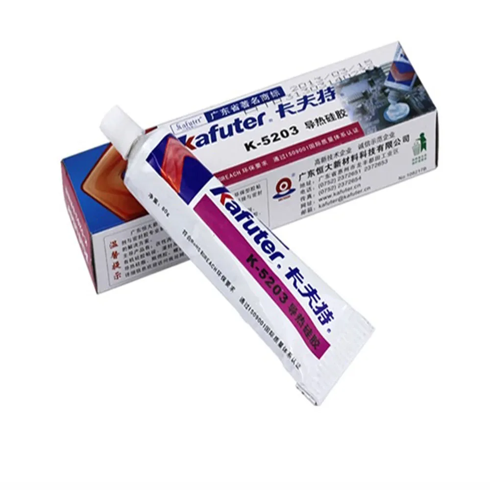 New 80g Kafuter K-5203 Heatsink CPU Thermal Conductive Silicon Grease Paste Glue Adhesive LED Light Silicon Rubber Gel Adhesive