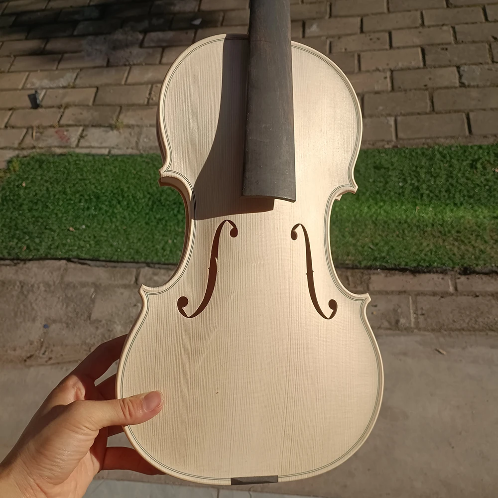 over 30 years All European Wood Violin 4/4 Guarneri 1743 professional Handmade white embryo unfinished violin Ebony Fingerboard