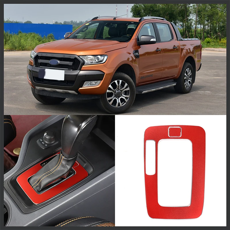 

For 2015-2018 Ford Ranger Wildtrak Aluminum Alloy Car Gear Anti Scratch Panel Cover Sticker Car Interior Decoration Accessories