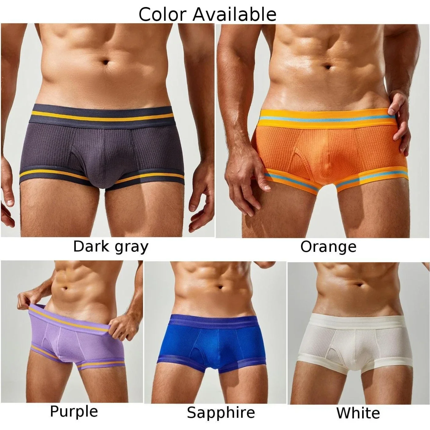 Mens Sexy Low Rise Thin Briefs Underwear Trunks Shorts Open Front Pouch Underpants Simple Breathable Male Briefs Shorts