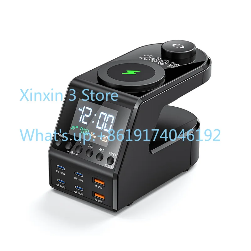 

Настольная зарядная станция с цифровым дисплеем 240W, многопортовое зарядное устройство PD140W с порами для различных устройств