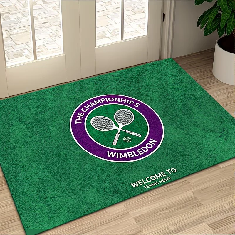 Alfombra de Entrada Wimbledon Tennis - Antideslizante, Alfombra de Bienvenida con Césped Realista - Alfombra Decorativa Única para Interiores para Aficionados