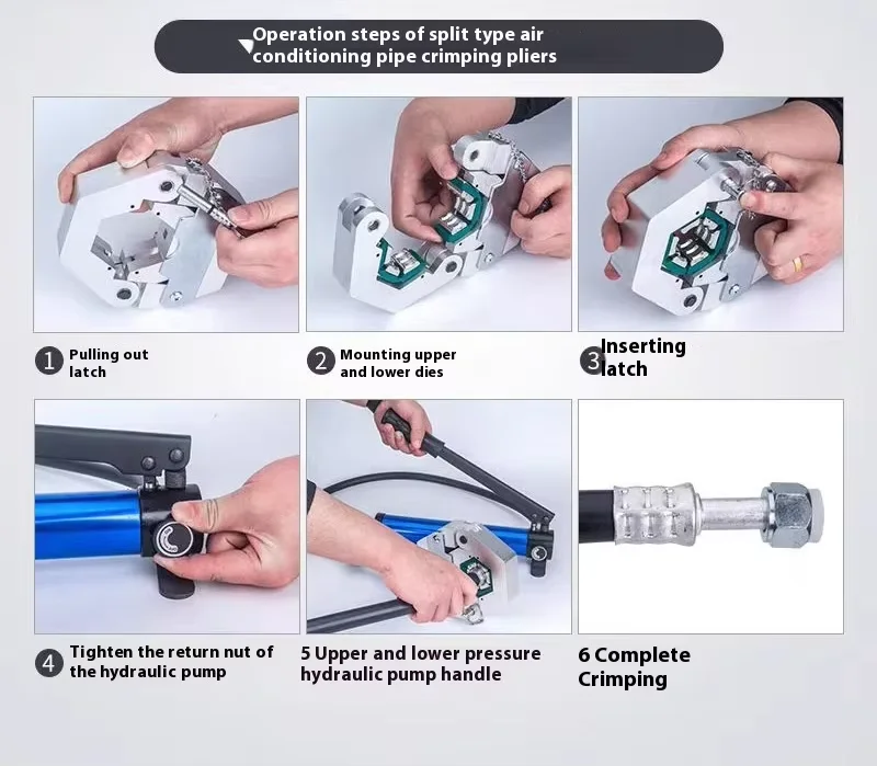 Портативный ручной инструмент для обжима гидравлических шлангов FS-7842 Плоскогубцы для кондиционирования воздуха для использования в автомобиле Простая установка