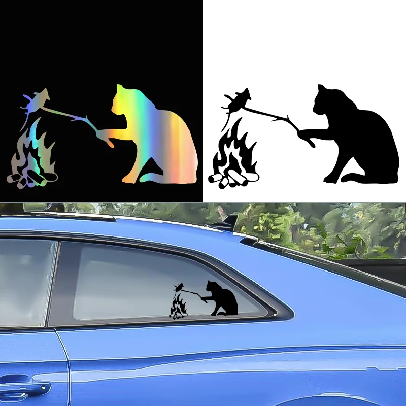 G106 vinyl car sticker Cat fries a mouse waterproof cool waterproof removable decal self-adhesive car auto sticker