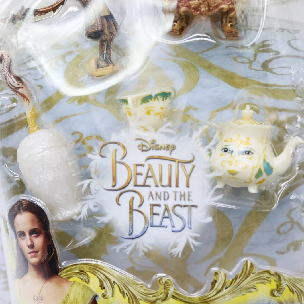 ديزني الأميرة الجمال والوحش شخصيات صغيرة الجدول الحلي جرس السيدة بوتس لوميير كوجسورث نموذج لعب الاطفال لعبة هدية