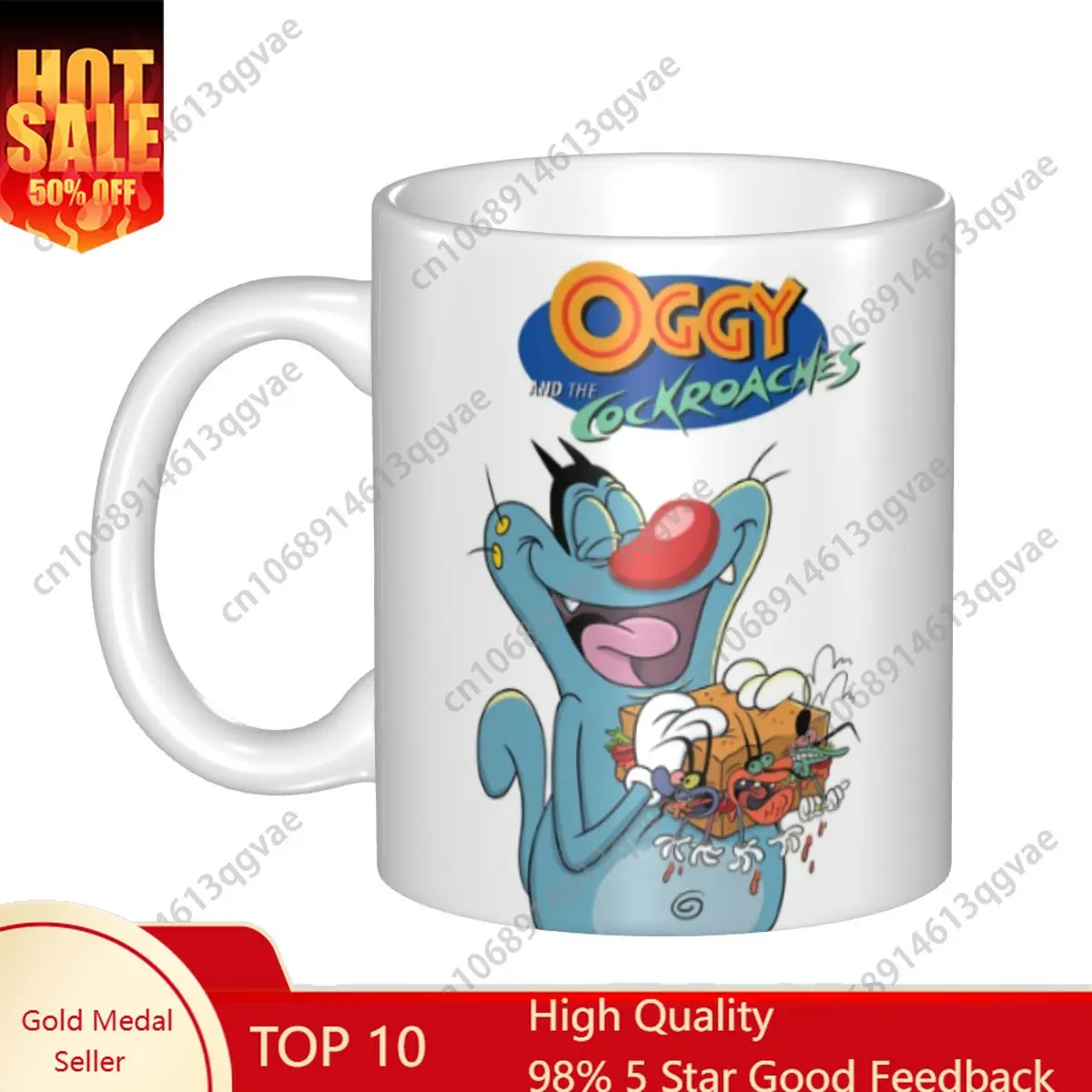 

Animation Anime Film Mugs Personalized Oggy And The Cockroaches Coffee Ceramic Mug Creative Present Cups