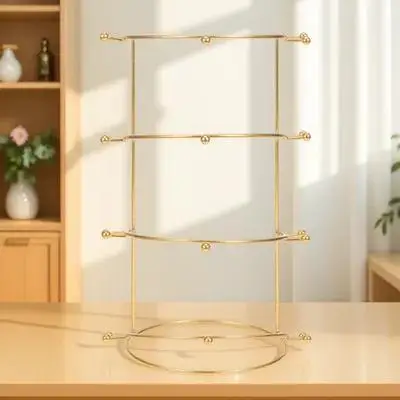 

4-Tier Crown Display Rack Metal Stand for Bridal Headband Storage Organizer Display Stand for Crown and Hairbands Holder