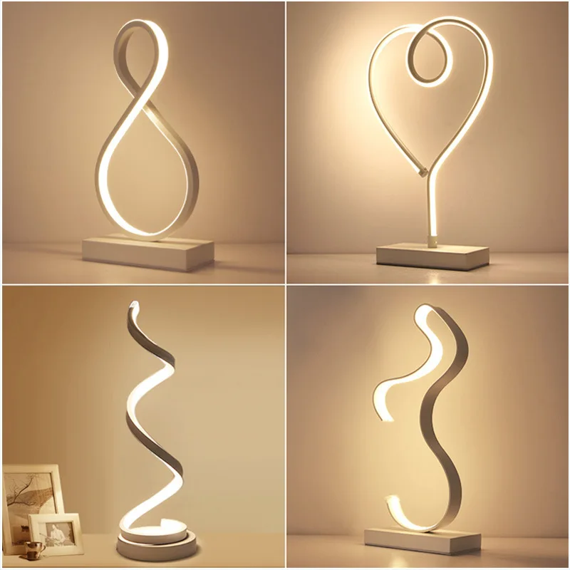 TYLA Nordic Table Lamp Modern Gold  LED Personality Creative Aluminum Desk Light For Home Living Room Bedroom Bedside Decor