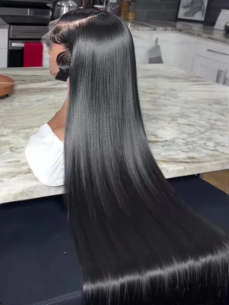 

Натуральный парик из 100% бразильских человеческих волос 13x4 Bone Straight Lace Front Wig 360 Lace Frontal с завязками, 5x5, без клея, предварительно пророщенный