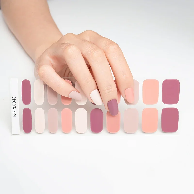 20/22 نصائح شبه علاج هلام مسمار التصحيح المنزلق لاصق مقاوم للماء طويلة الأمد أورورا غطاء كامل هلام مسمار ملصقات UV مصباح المطلوبة