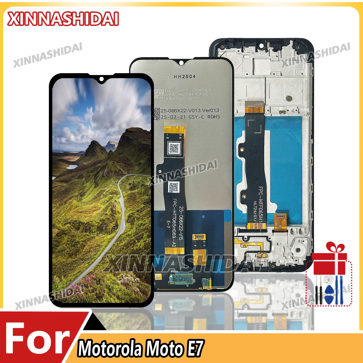 Tela LCD de 6.5'' AAA+ para Motorola Moto E7 com Digitalizador Touch Screen para Moto E7 XT2052 XT2095-1 XT2095-3