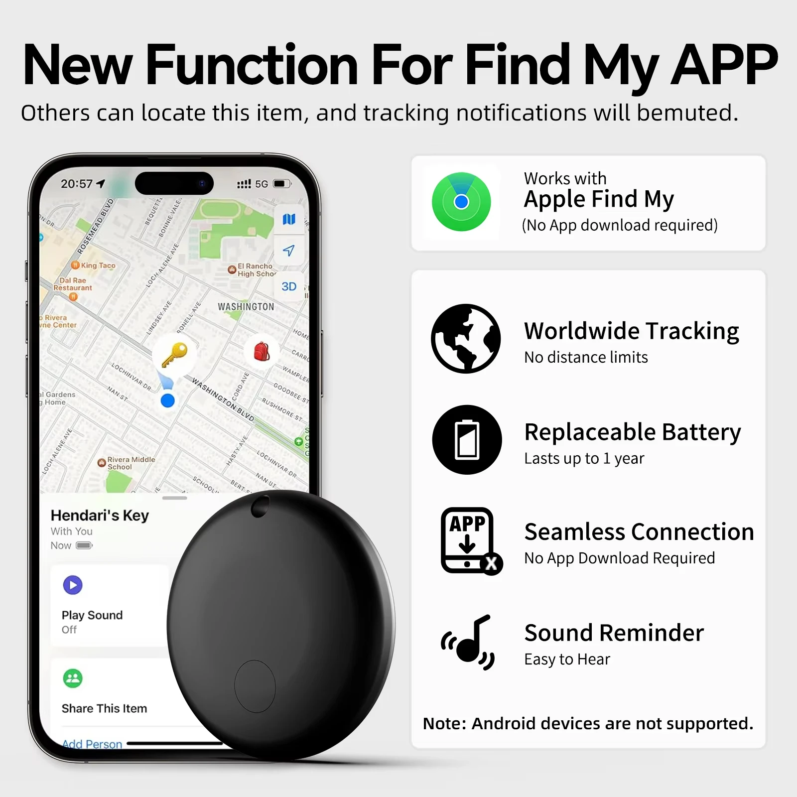 

Mini GPS Tracker For Apple iOS System Find My APP air-tag Car Finder Key bike Bag Loss Tracker Smart Wireless Charging