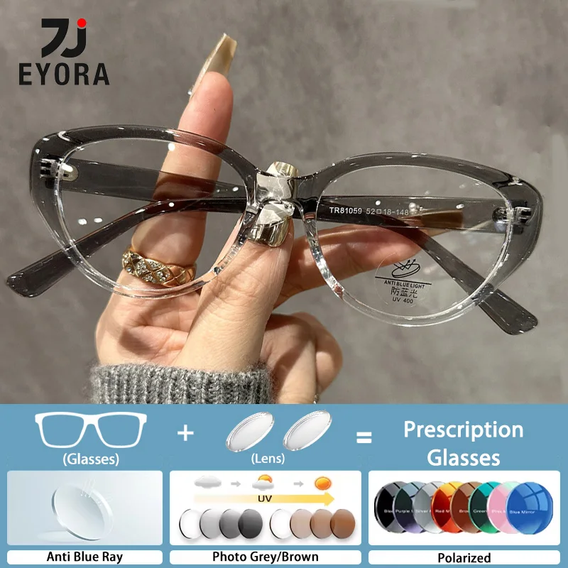 

EYORA Vintage Cat Eye Everyday Wear Reading glasses Myopia Eyewear Hyperopia Anti Blue Ray Progressive Photochromic Eyewear Lens