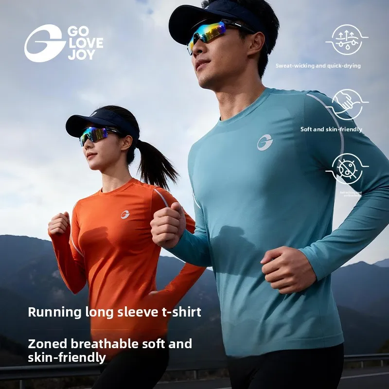 Осень/зима, спортивная рубашка с длинными рукавами для бега, тренировочная одежда, дышащая, для пешего туризма, фитнеса, термоосновной слой