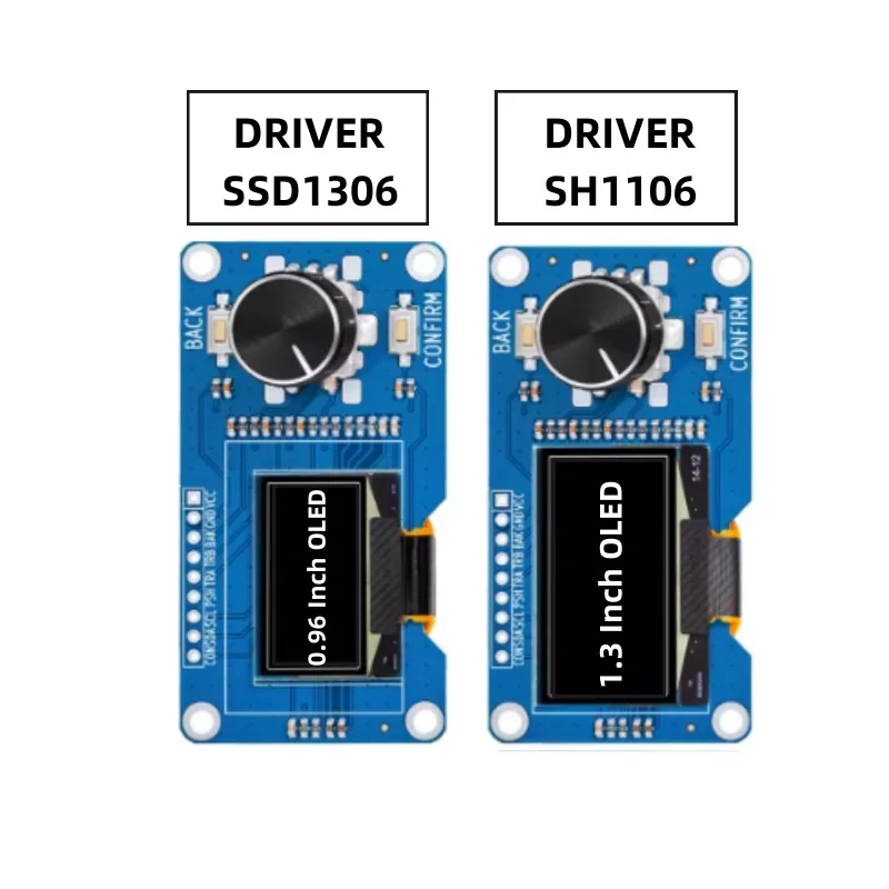 

Новый белый OLED-дисплей SM 0,96/1,3 дюйма, поворотный энкодер EC11, интерфейс IIC для Arduino, электроника DIY, экран высокого разрешения