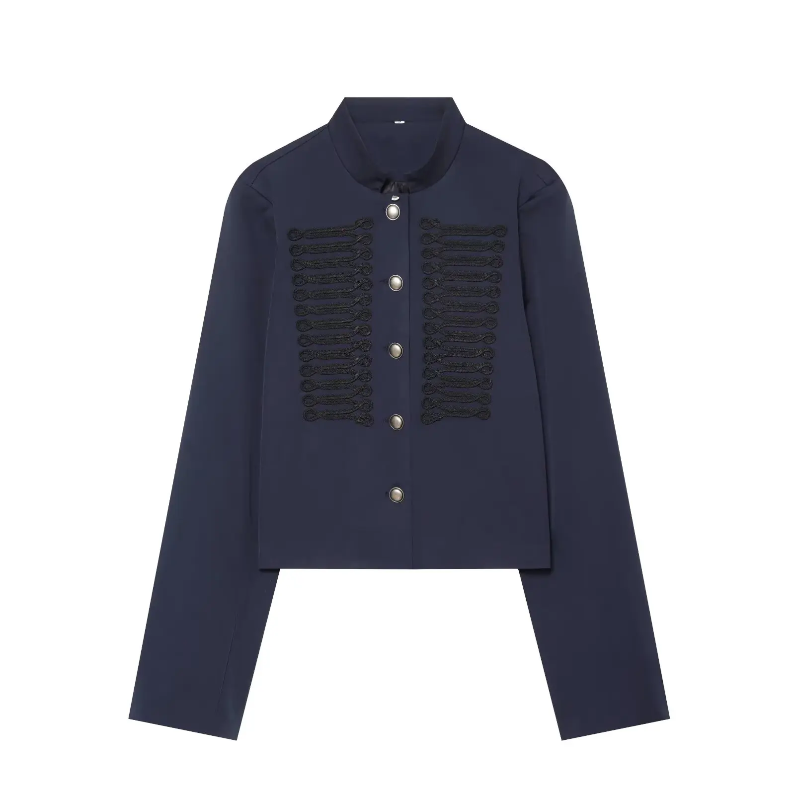 Women Napoleon Style Short Jackets Autumn Female Chic Rope Knot Buckle Cropped Coats Lady Fashion Long Sleeve Street Outerwear