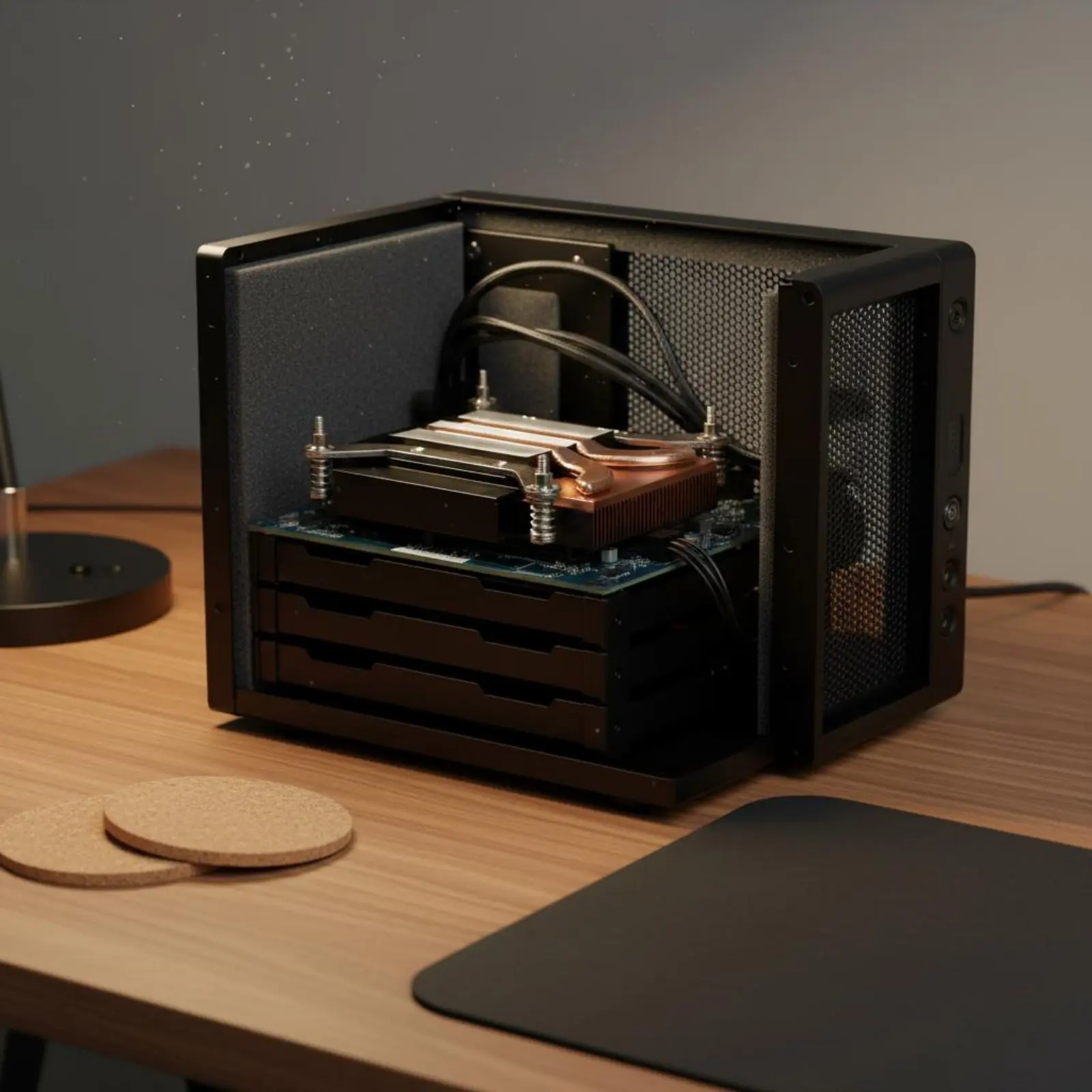 1U Copper Heat Pipe Cooler Quiet Cooling ITX Processor Cooler Side Blow Processor Fan High Performance Computer Hardware