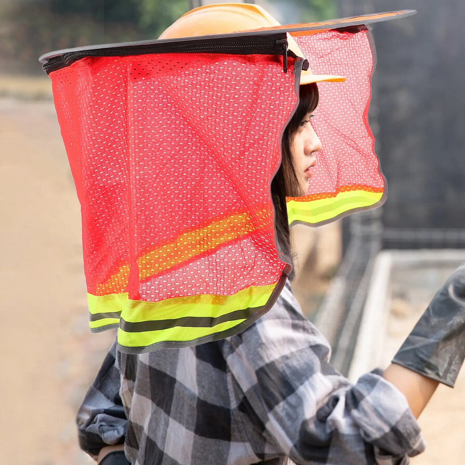 

Защитный козырек для строительной каски с широкими полями и защитой для шеи, вентилируемый, комфортный, для использования на открытом воздухе