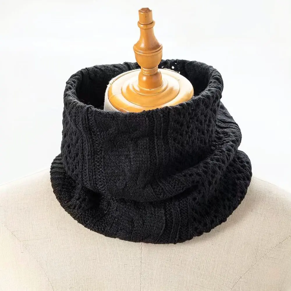 Winter Warm Knitted Neck Warmer Unisex Thick Solid Color Scarf Outdoor Thermal Collar Snood Windproof Protection Gaiter