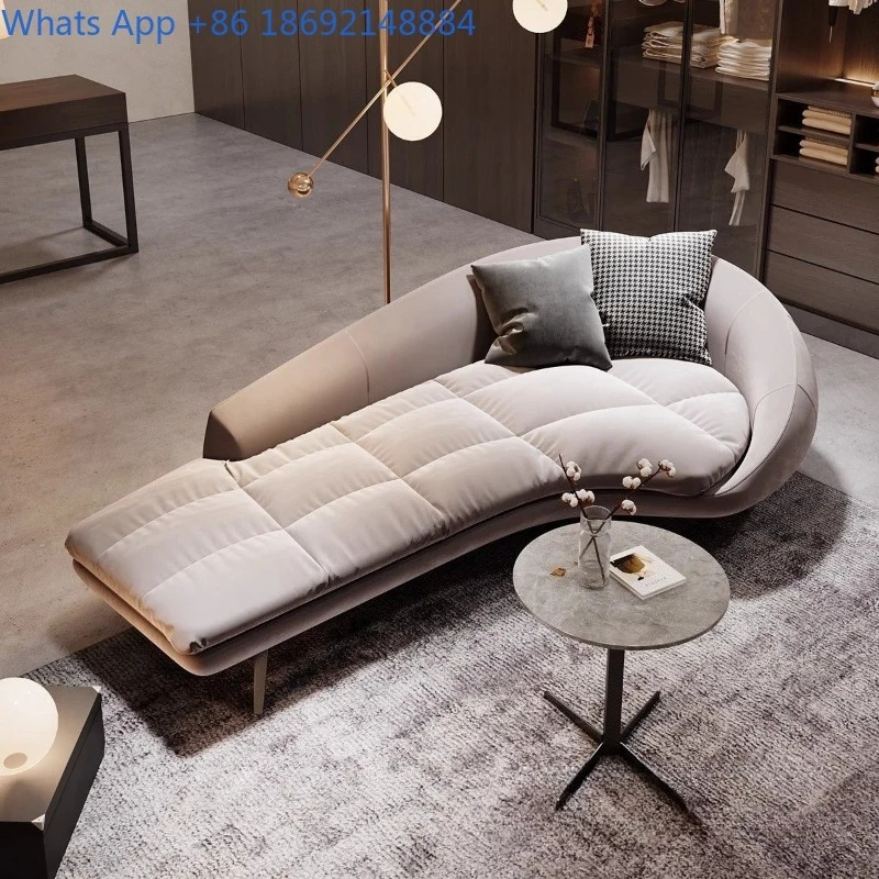 

Light Luxury Lazy Living Room Curved New Sofa Bedroom Fabric Chaise Lounge Rest Area