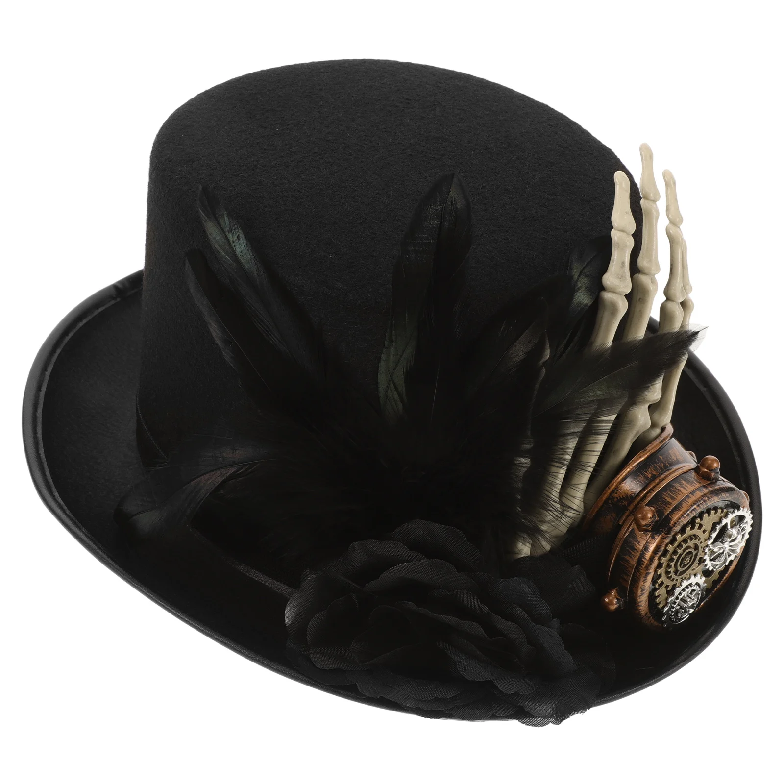 

Oneeyed Glasses Top Hat Gothic Steampunk Halloween Costume Mens Gas Mask Black Rose Witch Plague Cowboy Hat