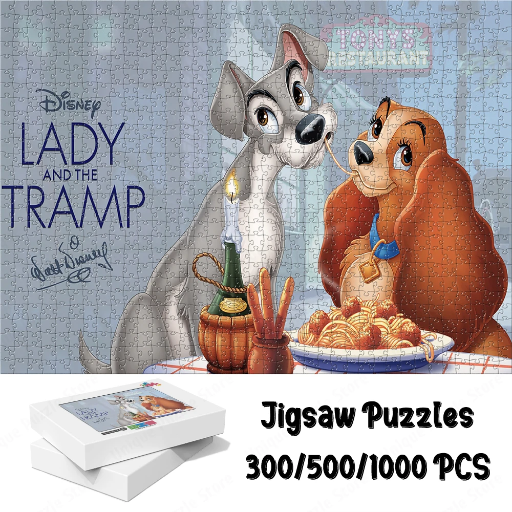 

Большая головоломка для взрослых Disney Lady and The Tramp, классические персонажи Диснея Уолта, игры и головоломки, Мультяшные детали для беспокойства