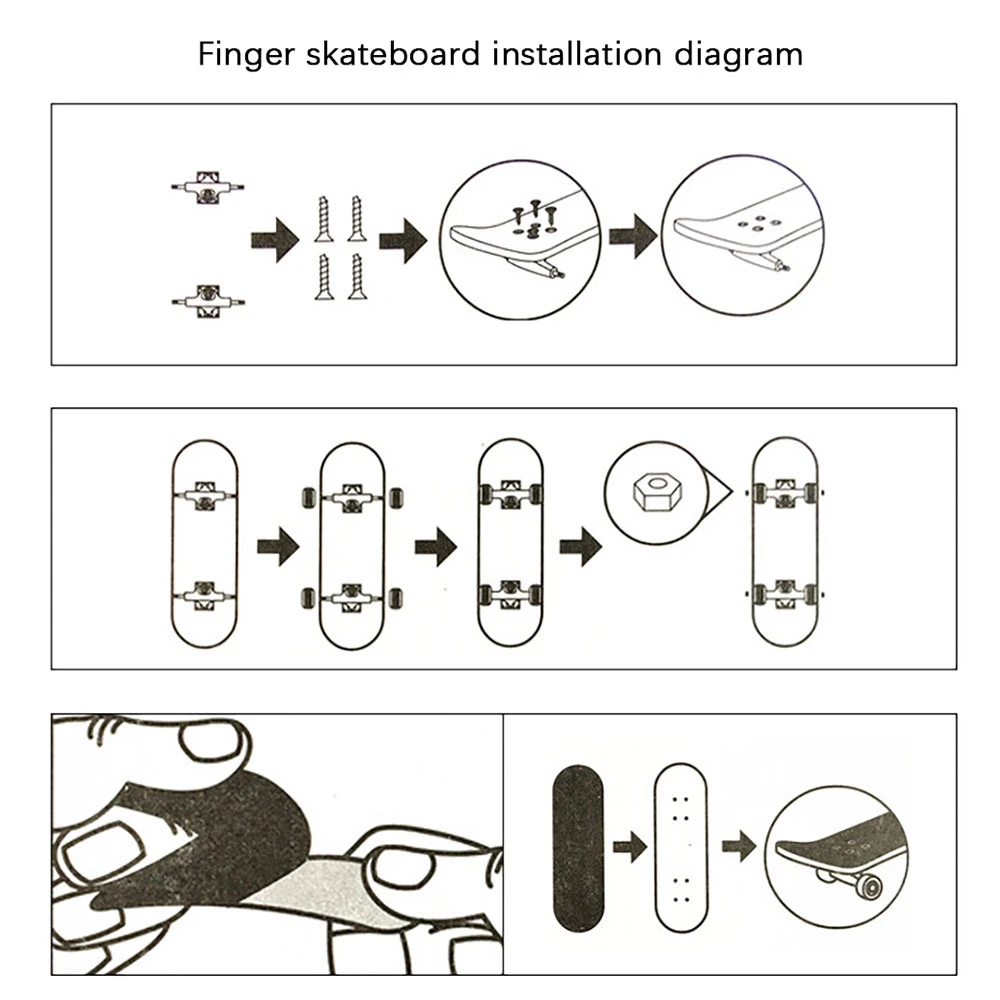 10 Pcs 29mm Fingerboard Trucks Finger Skateboard Deck with Nuts with Spanner Screwdriver for Finger Skateboards