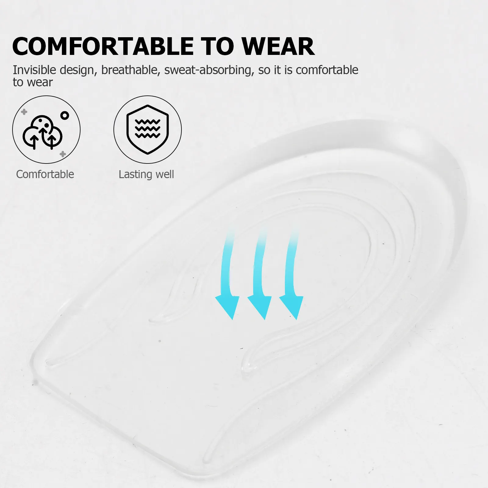 2 Pairs Invisible Height Increasing Insoles – Silicone Heel Cushions for Posture Support & Foot Comfort