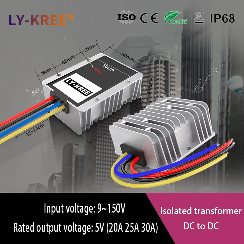 36V48V to 5V Isolated Voltage Reduction Module DC Power Converter 24V72V60V84V96V120V110V on-board DC Transformer Isolation