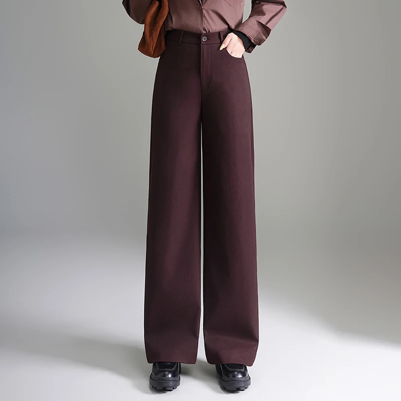 ZUZK New All Match Straight Pants Spring Autumn Women  High Waist Office Lady Wear Casual Work Wear Pants Straight Pants
