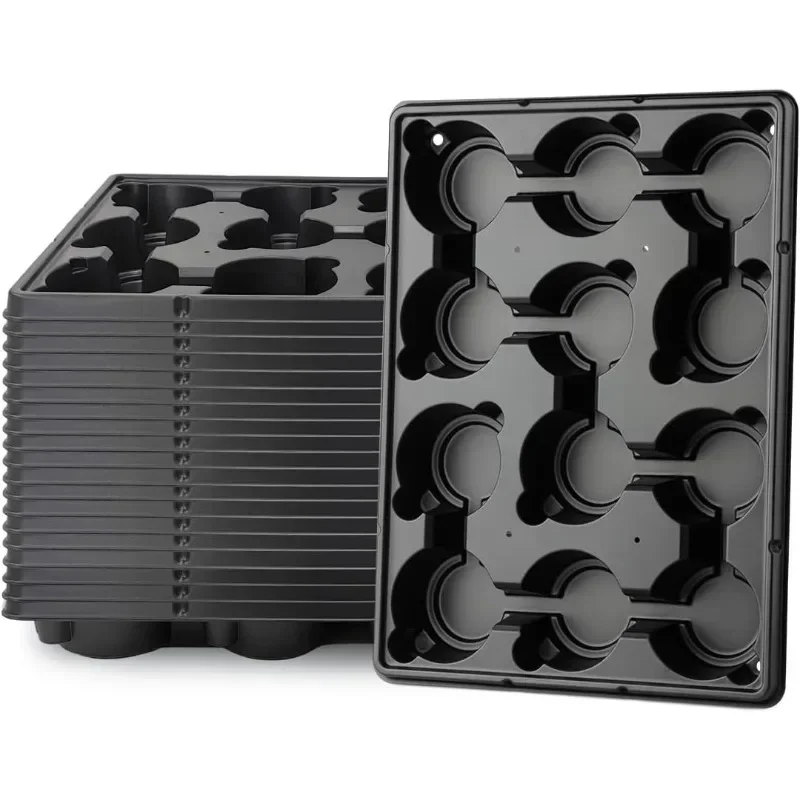 

12 Cell Seedling Tray, Heavy Duty 4 Inch Plant Pots Shuttle Carrier for Garden Planting, Transplanting