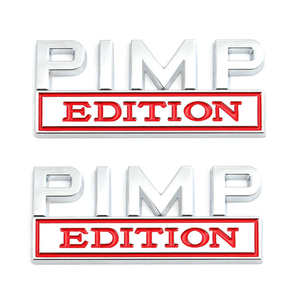 

2Pcs PIMP EDITION Emblem Car Fender Truck Tailgate Badge for Ram Sierra F150 350 Car Stickers Accessories