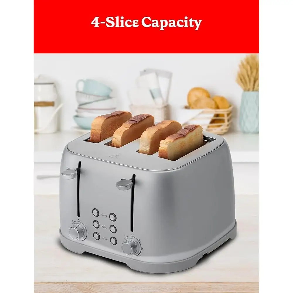 4 Slice Multi-Function Toaster Extra Wide Slots Bagel Waffle Bread Thick Toast Shade Control Illuminated Buttons Kitchen