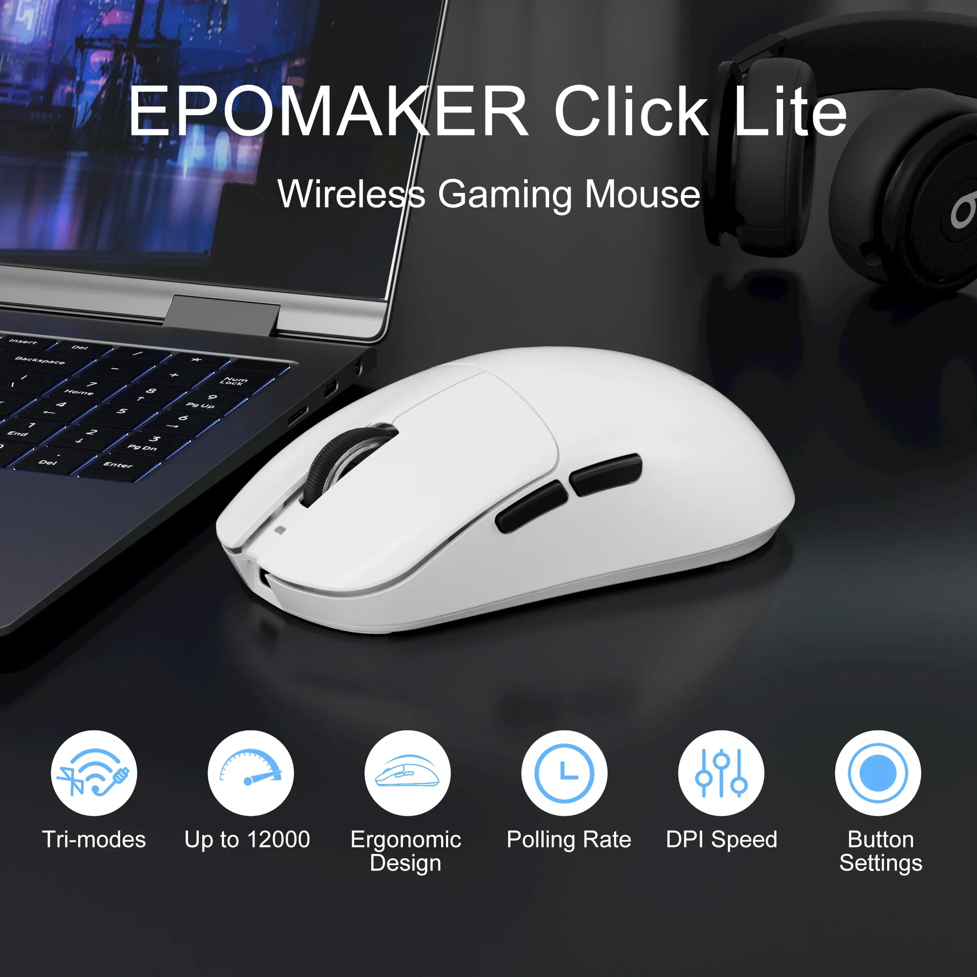 MAGEEGEE Scout Wireless/Wired/BT/2.4G/ Mouse for Laptop with USB Receiver, Gaming Mice for Laptop iPad Computer Tablet