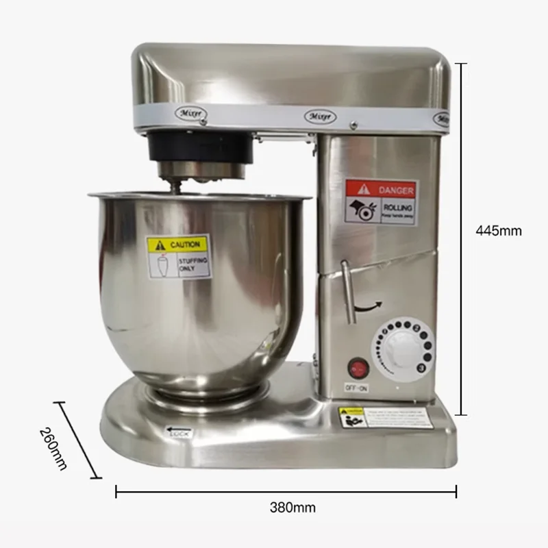 5/ 7/ 10L Electric Kitchen Stand Mixer Food Dough Processor Mixer Stainless Steel Mixer Egg Beater Blender Baking Cream Machine