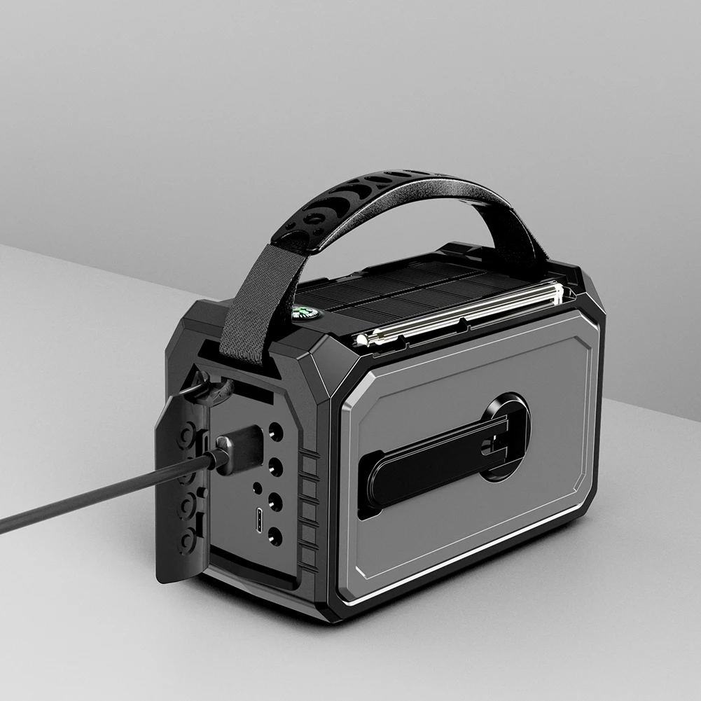 16000mAh AM/FM/WB NOAA راديو الطقس المحمول مصباح ليد جيب القراءة مصباح بلوتوث متوافق 5.3 المتكلم للتخييم في حالات الطوارئ