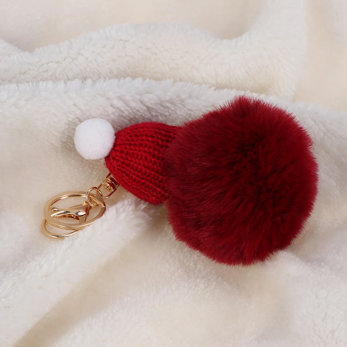 LLavero de bebé durmiendo rojo vino, tacto suave, apariencia bonita, perfecto para sujetar llaves y peinar la decoración del coche o de la bolsa