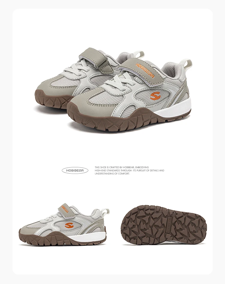 HOBIBEAR Kinder-Sneaker mit breiter Zehenbox, Klettverschluss, rutschfeste Wanderschuhe, Kunstleder-Mesh, Outdoor-Sneaker für Kleinkinder – Detail 16
