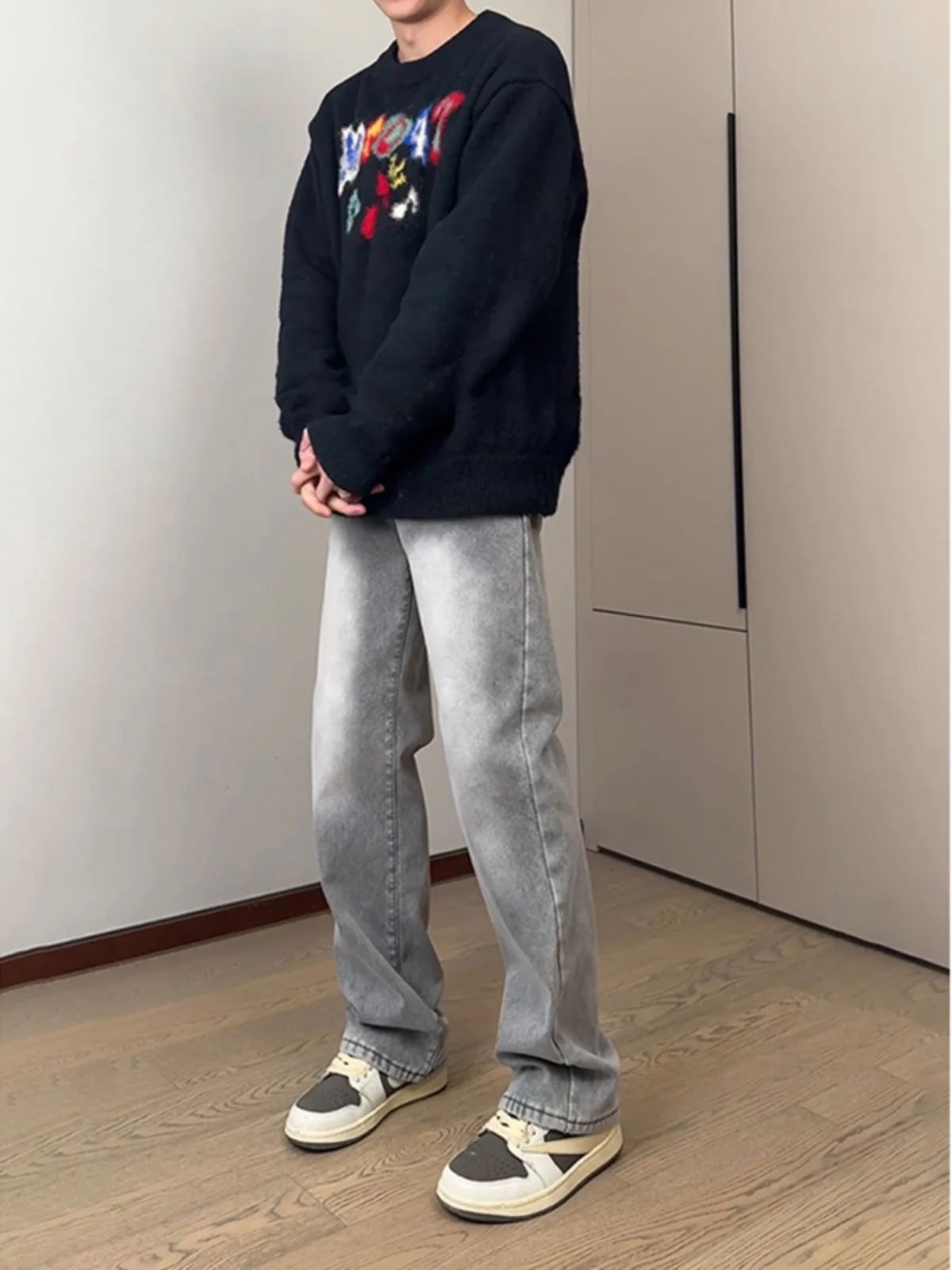 

Fce Lined Loose Straight Leg Jeans Men Winter Cold Resistant below 40 Deees Slimming Bootcut Trousers Casual Denim Jeans