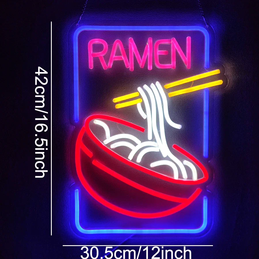 Open Ramen Neon Sign,Ramen Led Sign, Open Restaurant Neon Sign, Ramen Wall Art, Personalized Neon Sign, Open Sign,USB Powered.