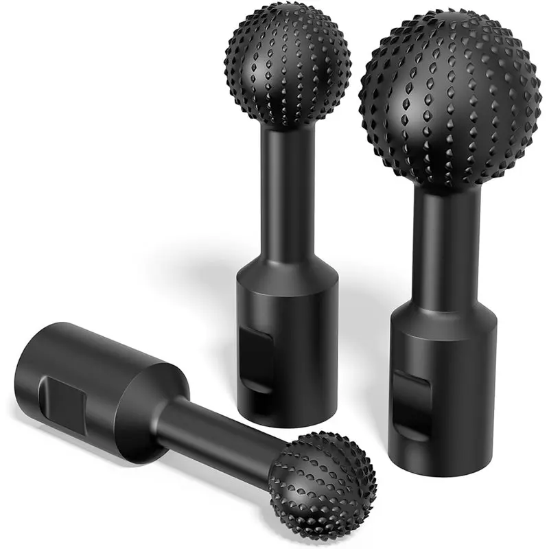 A33Z-3-PC Sphere Rotary Burr Set-5/8-11 Thread Ball Gouge Attachments For 4-1/2