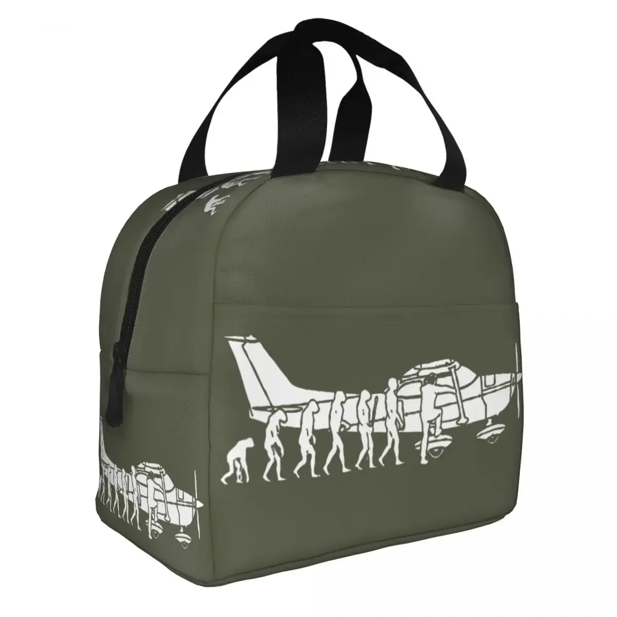 Evolution Cessna Pilot Airplane Insulated Lunch Bags Cooler Bag Aviation Plane Fighter Tote Lunch Box Food Handbags Work Travel