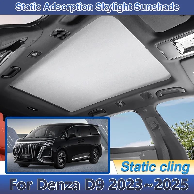 

Car Skylight Sunshade For BYD Denza D9 Accessories 2023 2024 2025 Sunroof Sunshades Electrostatic Adsorption Visors Auto Parts