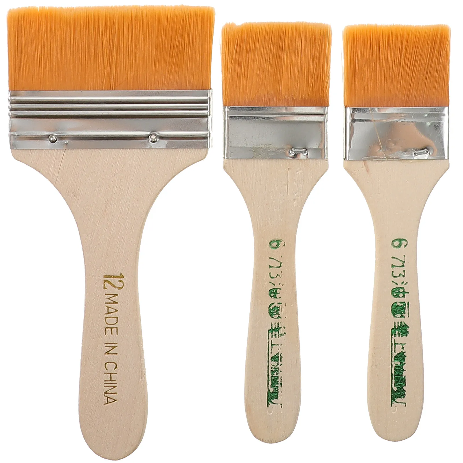 6Pcs Oil Painting Brushes Wood Handle Wear-Resistant Multi-Function Paint Brushes Portable Household Painting Brush Ergonomic