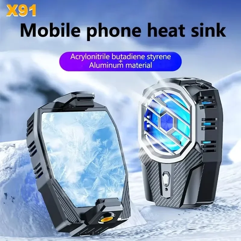 X91 Mobile Phone Semiconductor Cooling Fan Radiator 3 Gears Adjustable Back-clip Game Cooler for IOS Android PUBG Cool Heat Sink