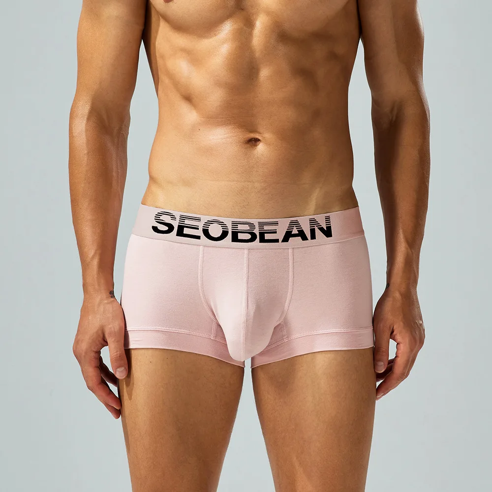 Seobean Men's Comfortable Breathable Sweat Absorbent Cotton Boxer Shorts