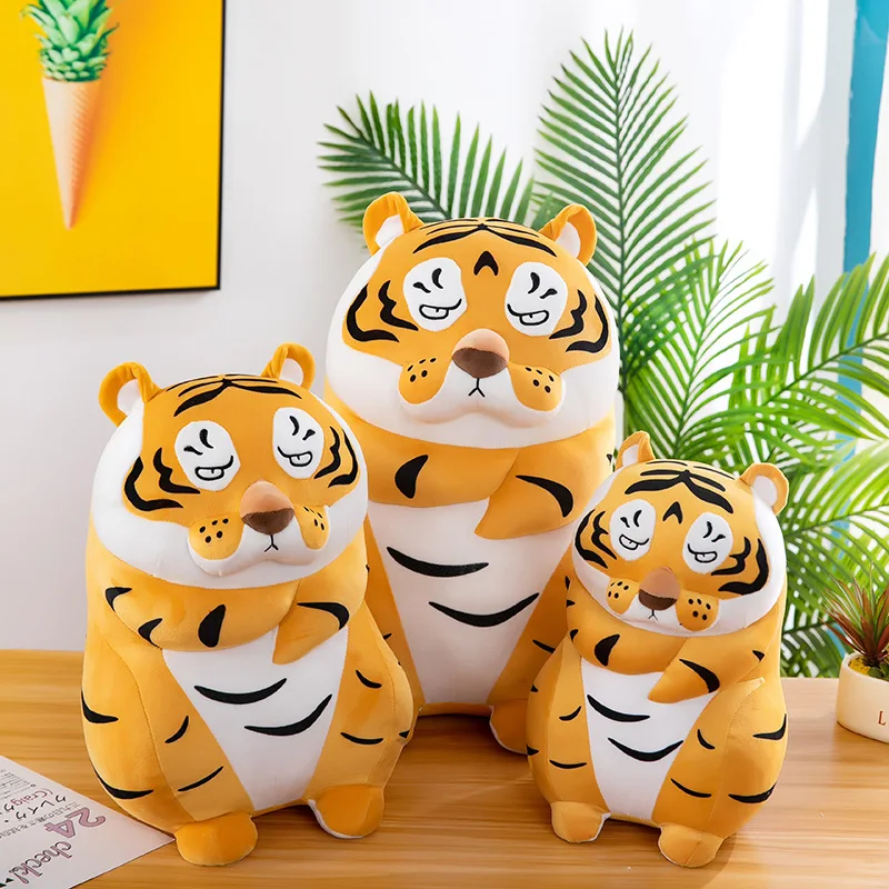 

40-60cm Cute Fat Tiger Plush Toy Kawaii Cartoon Tiger Doll Simulation Soft Stuffed Animal Pillow Cushion Children Birthday Gift